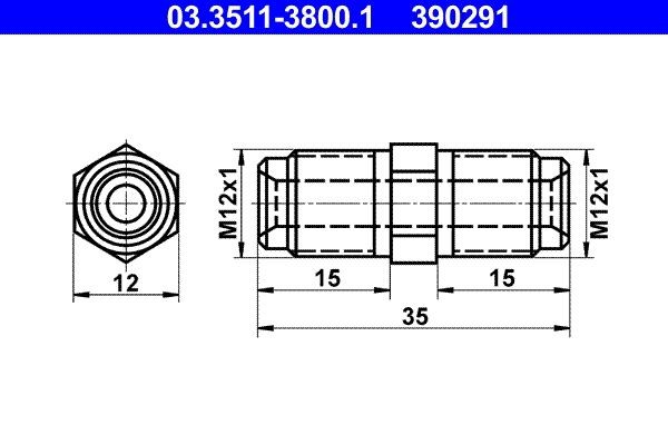 ATE Adapter, brake lines Article number: 03.3511-3800.1 cheaply