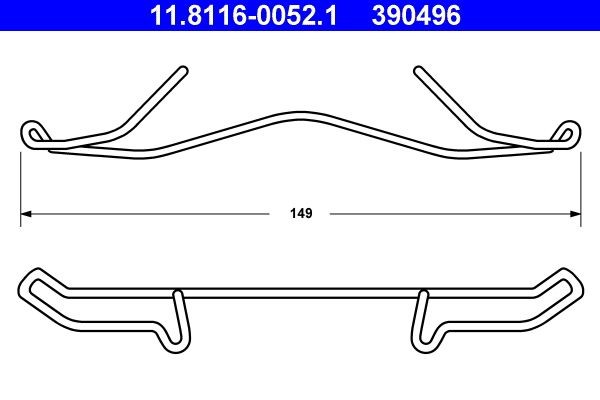 ATE Spring, brake caliper Article number: 11.8116-0052.1 cheaply