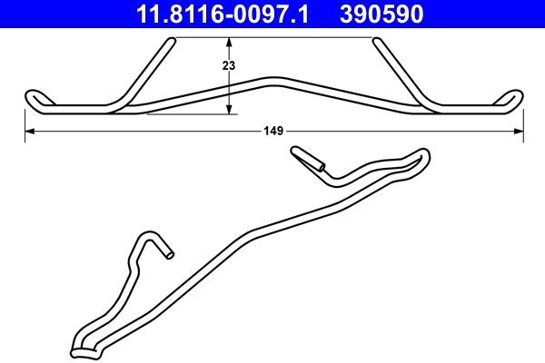 ATE Spring, brake caliper Article number: 11.8116-0097.1 cheaply
