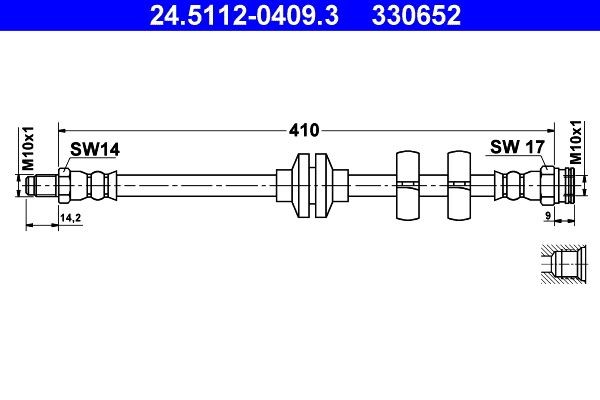 ATE Pidurivoolik Artikli number: 24.5112-0409.3 soodsalt