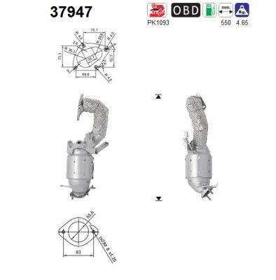 AS Catalytic converter Article number: 37947 cheaply