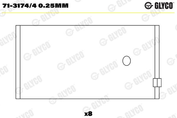 GLYCO Big End Bearings Article number: 71-3174/4 0.25mm cheaply