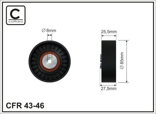 CAFFARO Deflection / Guide Pulley, v-ribbed belt Article number: 43-46 cheaply