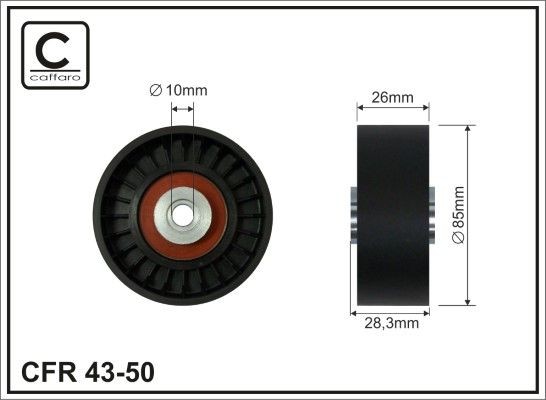 CAFFARO Deflection / Guide Pulley, v-ribbed belt Article number: 43-50 cheaply