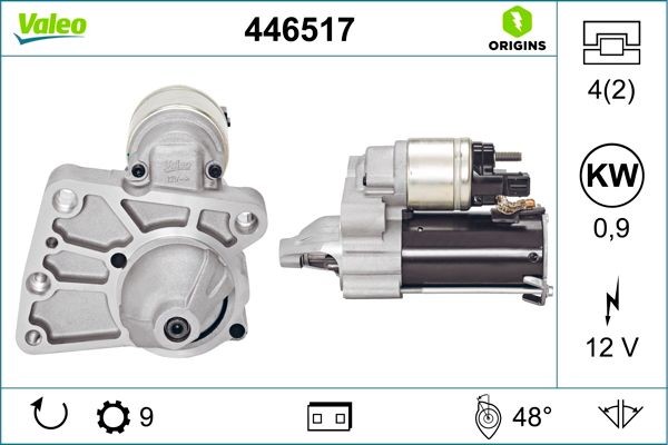 VALEO Starter motor Article number: 446517 cheaply