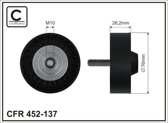 CAFFARO Deflection / Guide Pulley, v-ribbed belt Article number: 452-137 cheaply