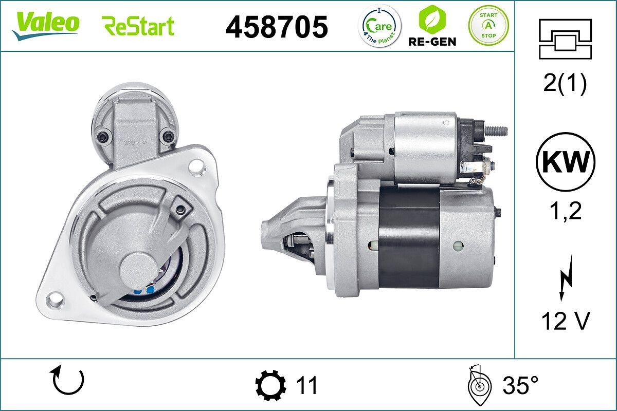 VALEO Starter motor Article number: 458705 cheaply
