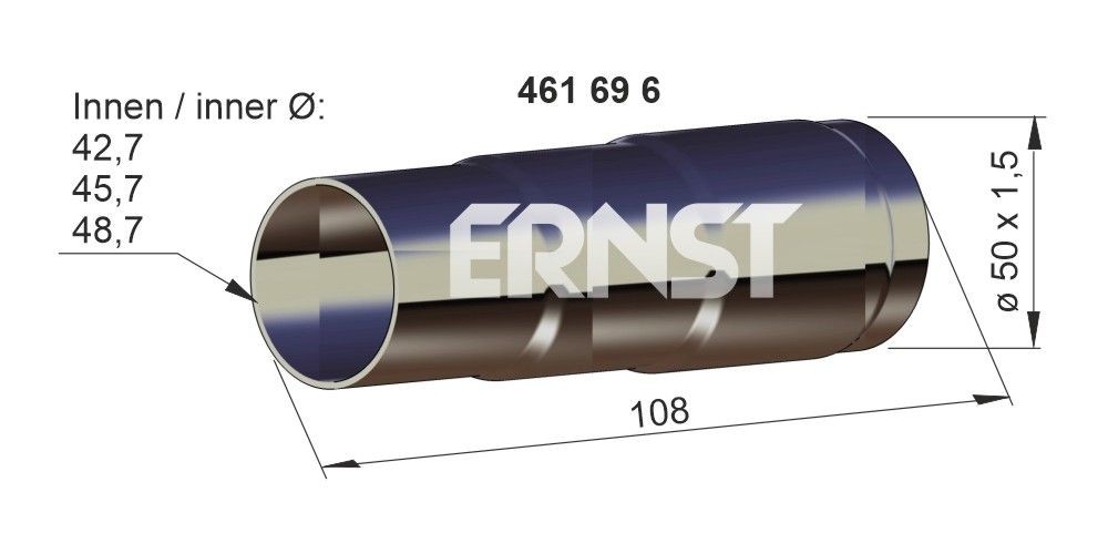 ERNST Udstødningsrør, universal Varenummer: 461696 billige