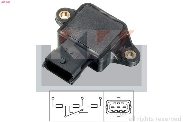 KW Sensor, throttle position Article number: 495 086 cheaply