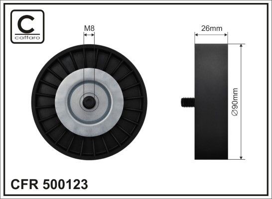 CAFFARO Deflection / Guide Pulley, v-ribbed belt Article number: 500123 cheaply