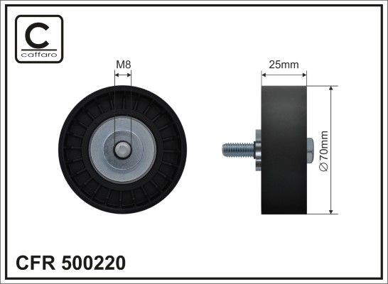 CAFFARO Deflection / Guide Pulley, v-ribbed belt Article number: 500220 cheaply