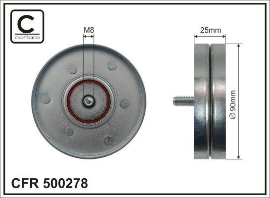 CAFFARO Deflection / Guide Pulley, v-ribbed belt Article number: 500278 cheaply