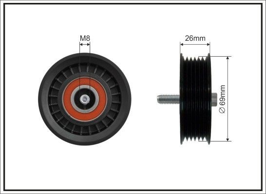 CAFFARO Deflection / Guide Pulley, v-ribbed belt Article number: 500279 cheaply