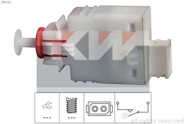 KW 510 110 Switch, clutch control (cruise control) CORSA 1.0 (F08, F68) 58 PS Petrol 2009
