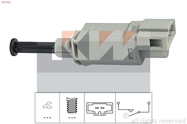 KW 510 152 Switch, clutch control (cruise control) NEW BEETLE 3.2 RSI 4motion (1C9) 224 PS Petrol 2010