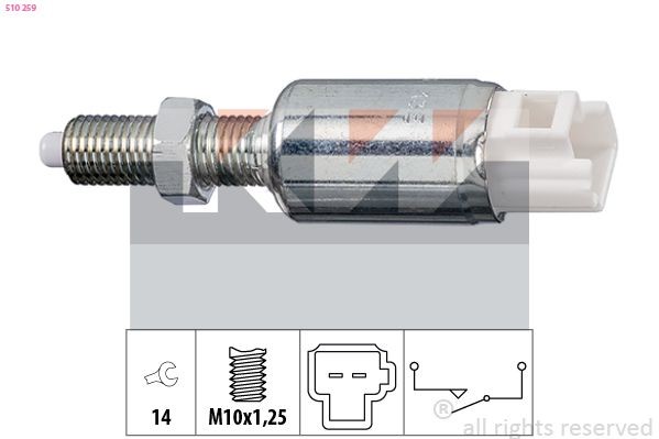 KW 510 259 Switch, clutch control (cruise control) PREVIA 2.0 D-4D (CLR30_) 116 PS Diesel 2006