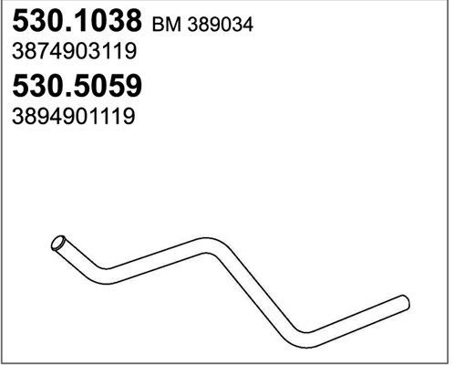 ASSO Exhaust Pipe Article number: 530.5059 cheaply