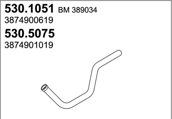 ASSO Exhaust Pipe Article number: 530.5075 cheaply