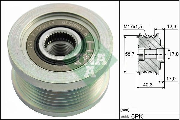 INA Alternator Freewheel Clutch Article number: 535 0283 10 cheaply