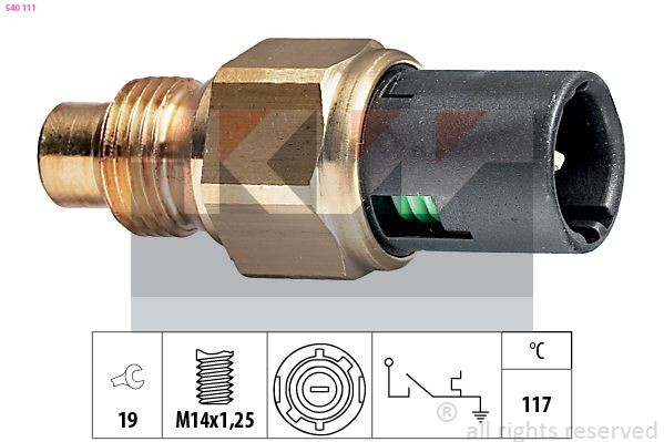KW 540 111 Temperature Switch, coolant warning lamp TWINGO 1.2 16V 75 PS Petrol 2012
