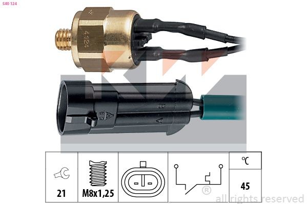 KW 540 124 Temperature Switch, coolant warning lamp Daily 2.8 35 S 11,35 C 11 106 PS Diesel 2009