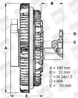 BERU Kobling, kølerventilator Varenummer: LK004 billige