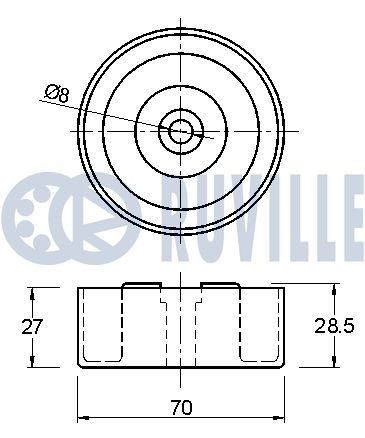 RUVILLE Deflection / Guide Pulley, v-ribbed belt Article number: 57087 cheaply