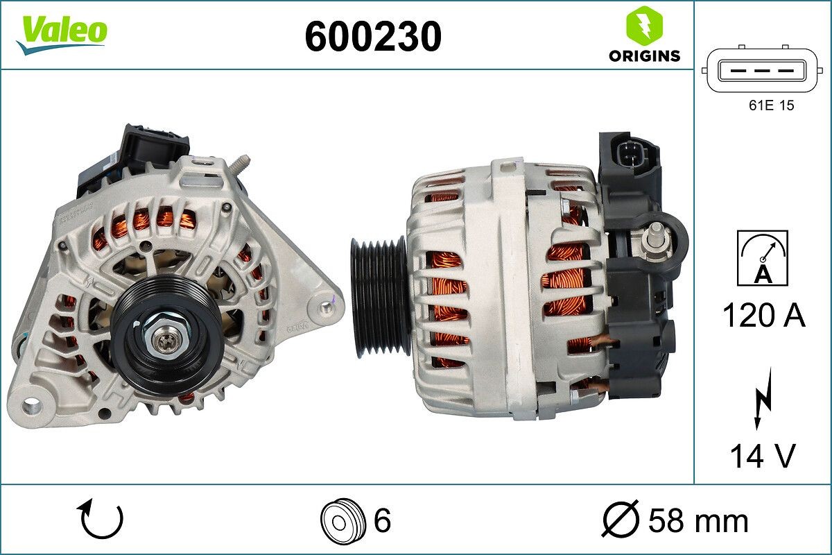 VALEO Alternator Article number: 600230 cheaply