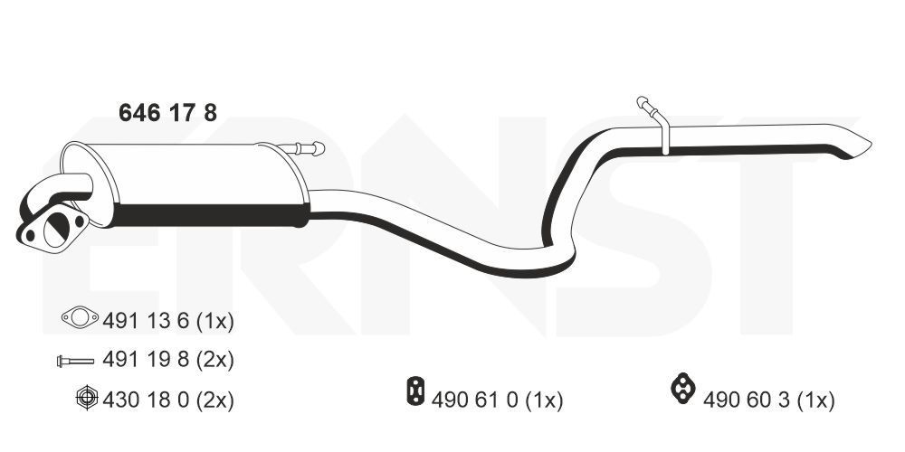 ERNST Rear silencer Article number: 646178 cheaply