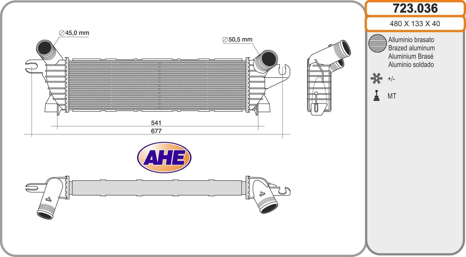 AHE Intercooler Article number: 723.036 cheaply