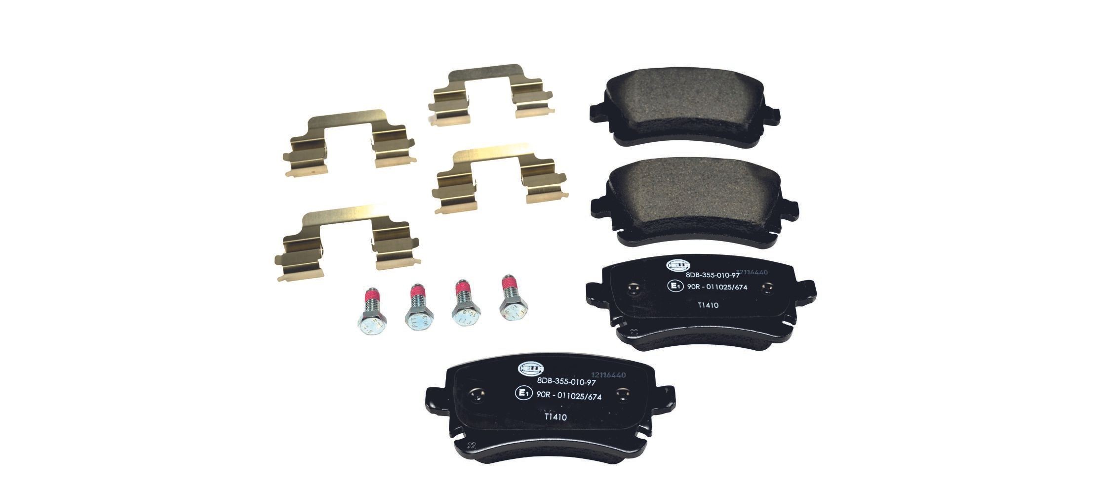 HELLA Brake pad set Article number: 8DB 355 010-971 cheaply