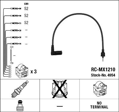 NGK Ignition Cable Kit Article number: 4954 cheaply