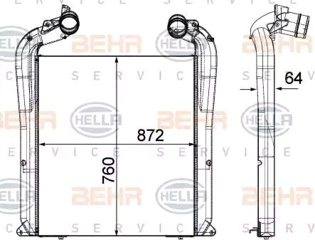 HELLA Intercooler Article number: 8ML 376 731-611 cheaply