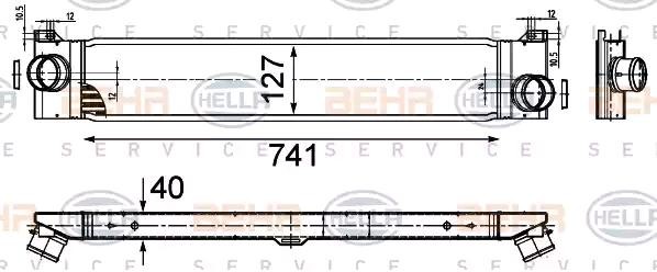 HELLA Intercooler Article number: 8ML 376 746-014 cheaply