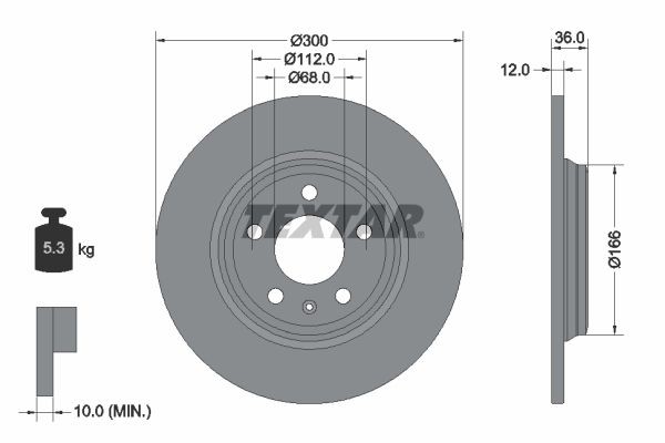 TEXTAR Brake disc Article number: 92282803 cheaply