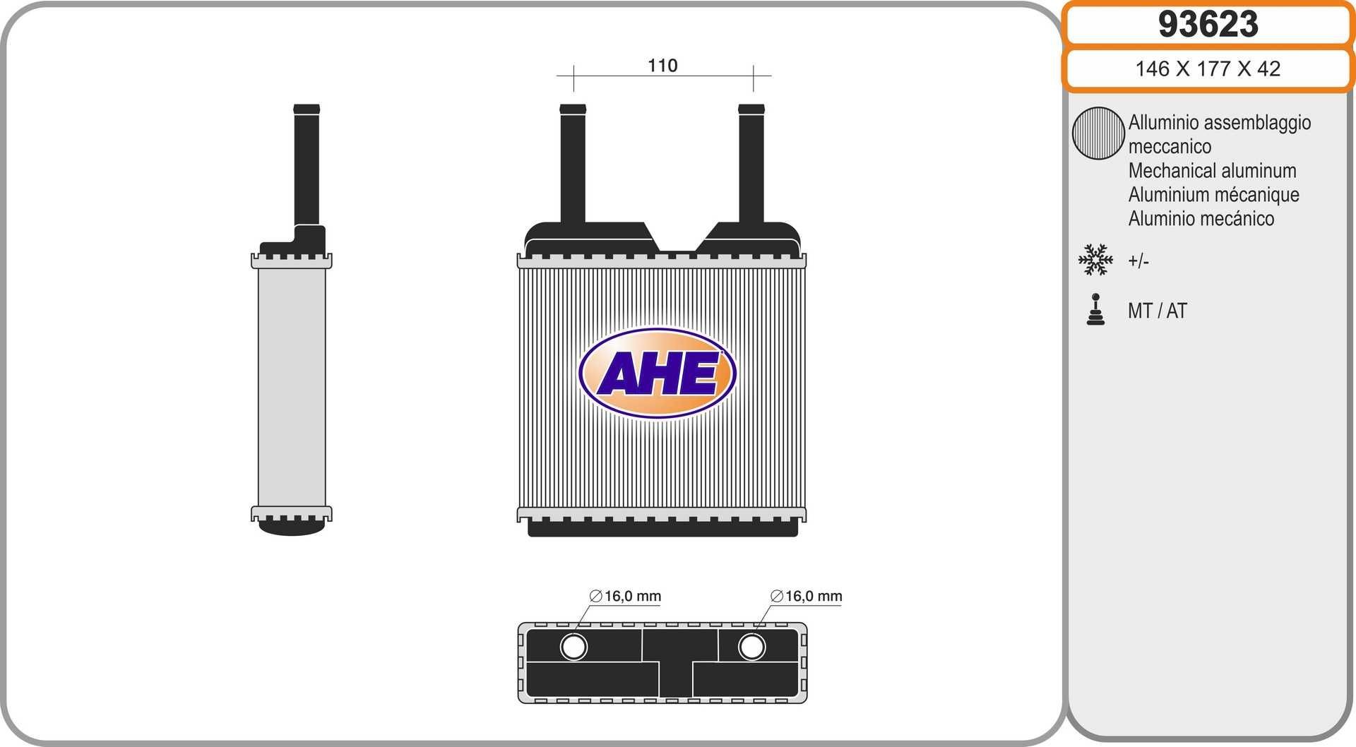 AHE Heater matrix Article number: 93623 cheaply