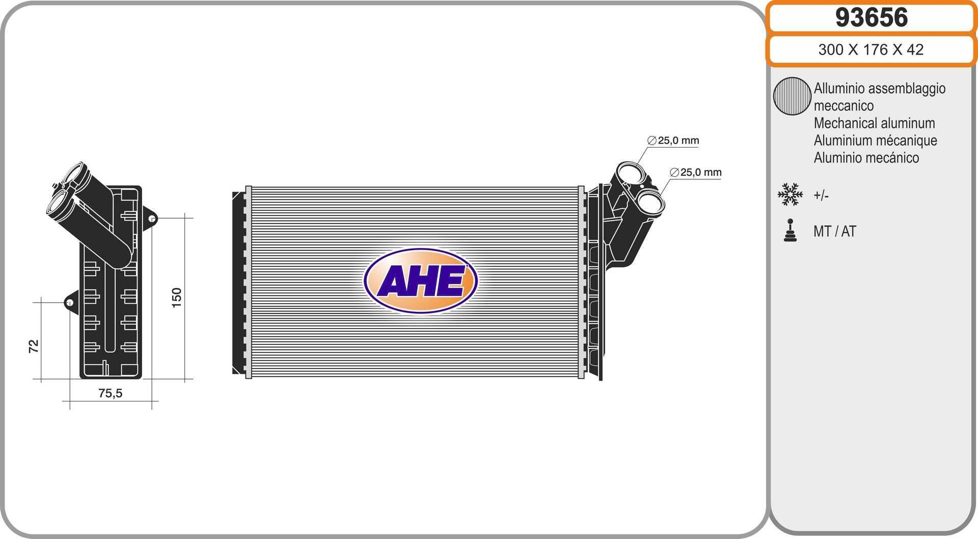 AHE Heater matrix Article number: 93656 cheaply