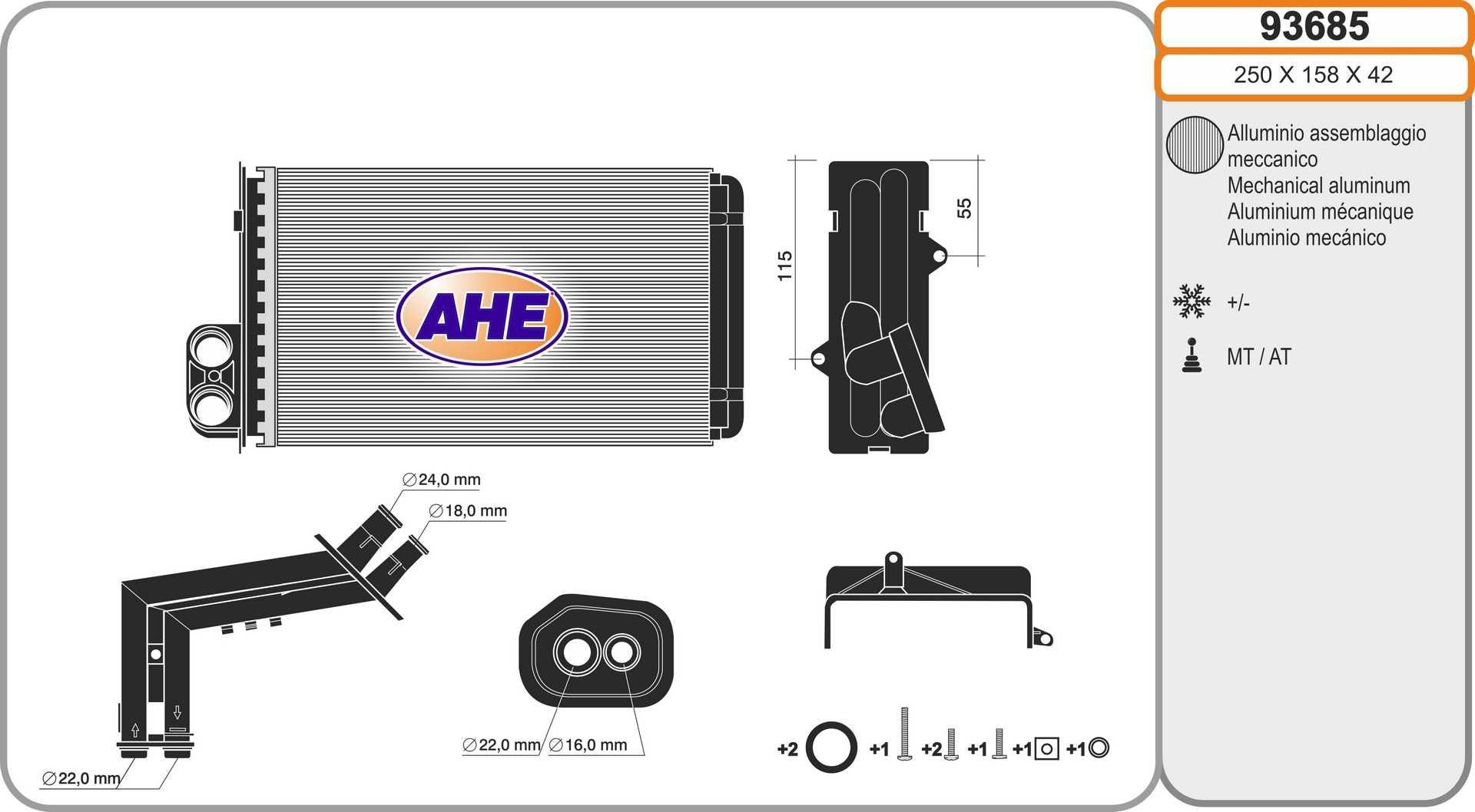AHE Heater matrix Article number: 93685 cheaply