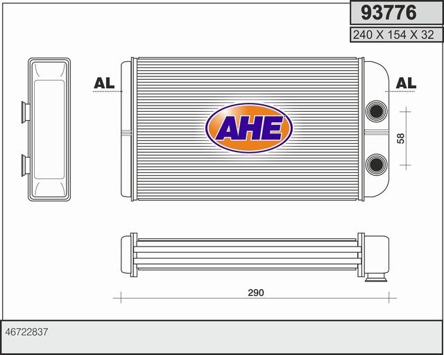AHE Heater matrix Article number: 93776 cheaply