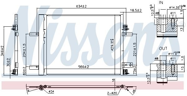NISSENS Air conditioning condenser Article number: 941042 cheaply