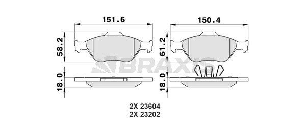 BRAXIS Brake pad set Article number: AA0008 cheaply
