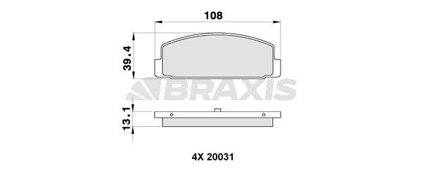 BRAXIS Brake pad set Article number: AA0131 cheaply