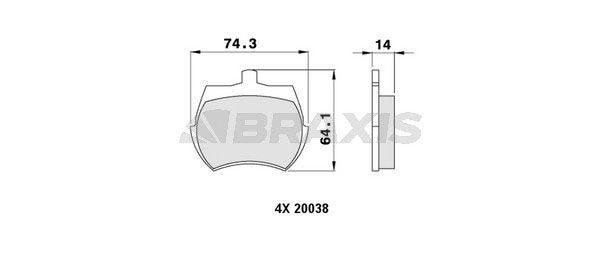 BRAXIS Brake pad set Article number: AA0200 cheaply