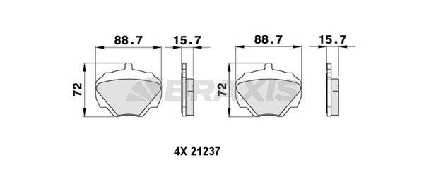 BRAXIS Brake pad set Article number: AA0228 cheaply