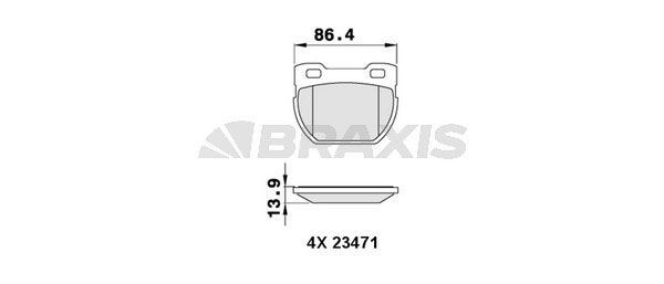 BRAXIS Brake pad set Article number: AA0293 cheaply
