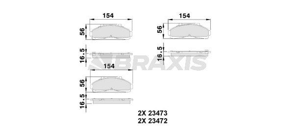 BRAXIS Brake pad set Article number: AA0502 cheaply