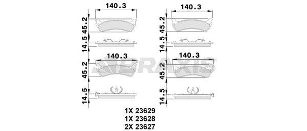 BRAXIS Brake pad set Article number: AA0503 cheaply