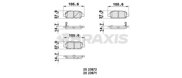 BRAXIS Brake pad set Article number: AB0057 cheaply