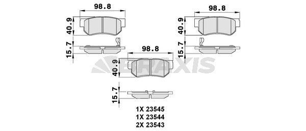 BRAXIS Brake pad set Article number: AB0097 cheaply