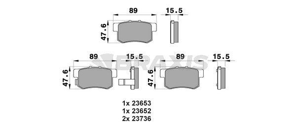 BRAXIS Brake pad set Article number: AB0205 cheaply